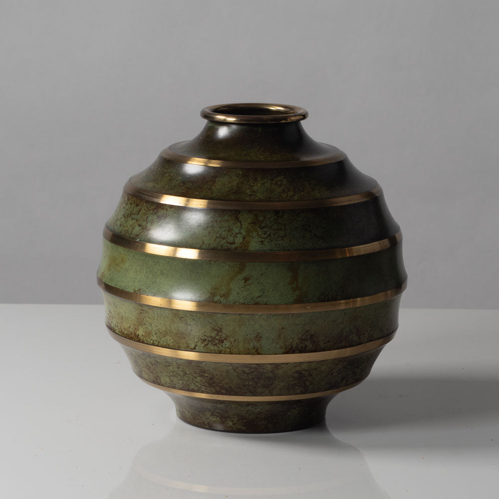 SVM, Sweden, ribbed vase in light bronze L3238