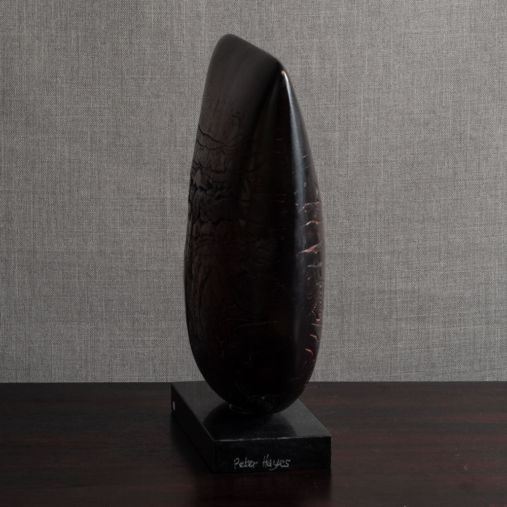 Peter Hayes, own studio, UK, burgundy large sculptural form with creased surface M4354