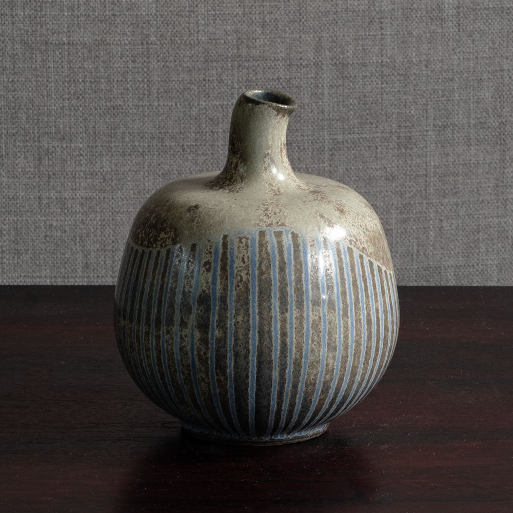 Johannes Andersen, Denmark, unique stoneware vase with blue and gray glaze M4369