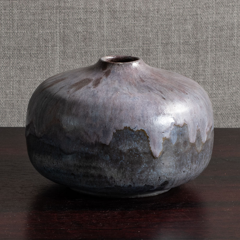 Otto Meier, Germany, unique ceramic vase with purple matte crystalline glaze L3745