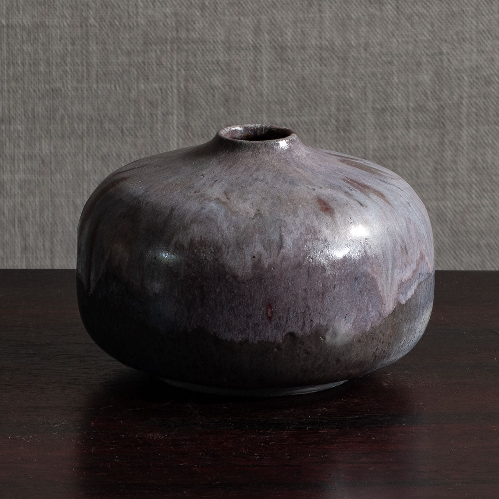 Otto Meier, Germany, unique ceramic vase with purple matte crystalline glaze L3745