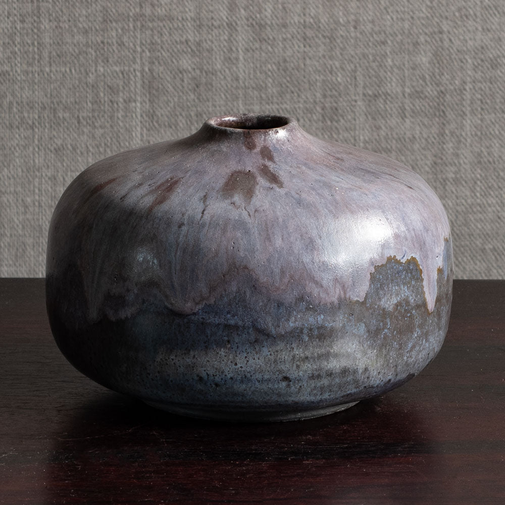 Otto Meier, Germany, unique ceramic vase with purple matte crystalline glaze L3745