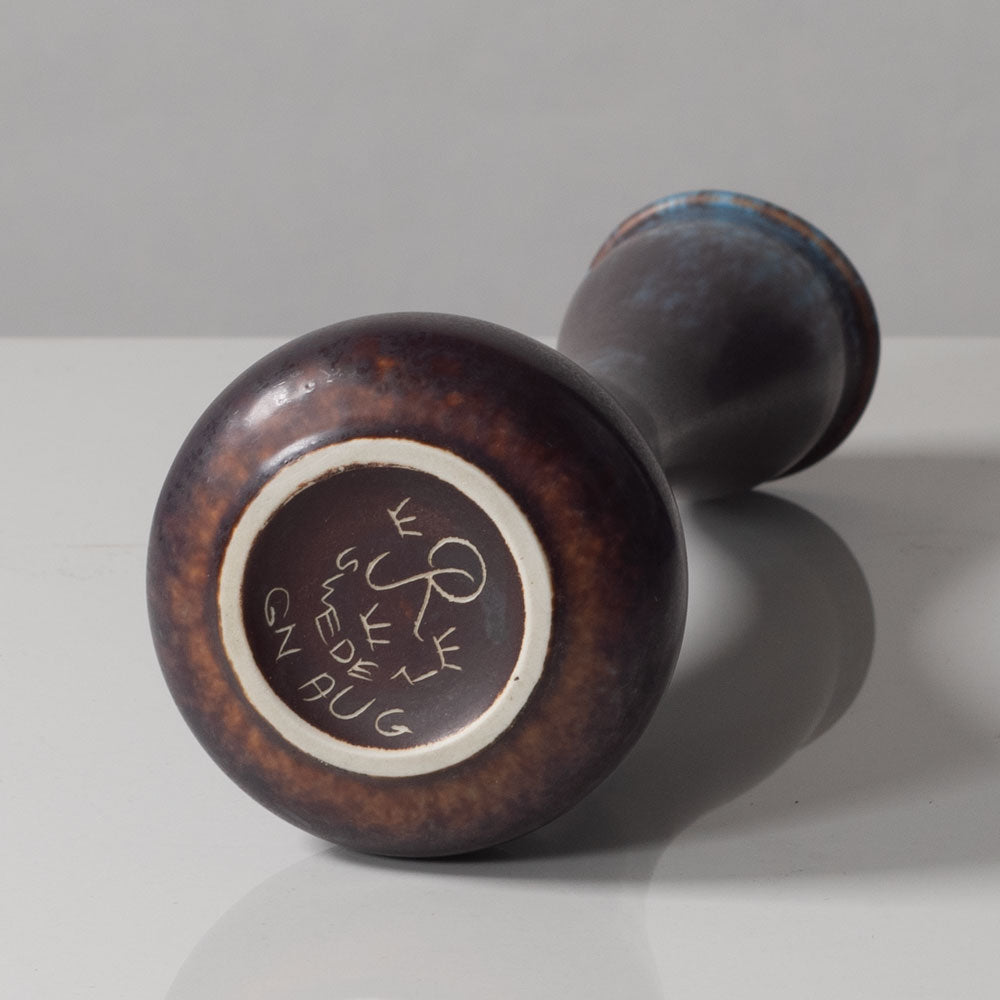 Gunnar Nylund for Rörstrand, stoneware vase with blue and brown glaze L3200