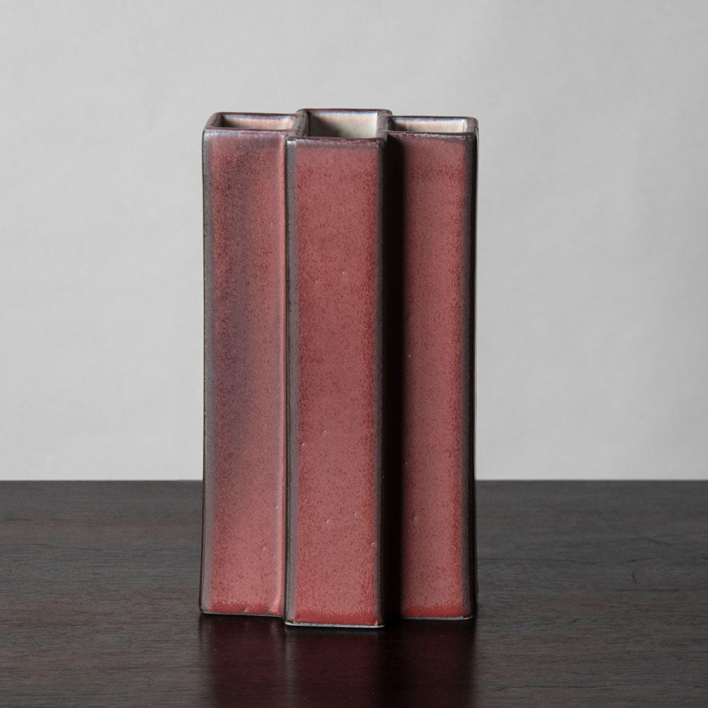 Karl Scheid, Germany, geometric vase with pink and gray glaze J1278