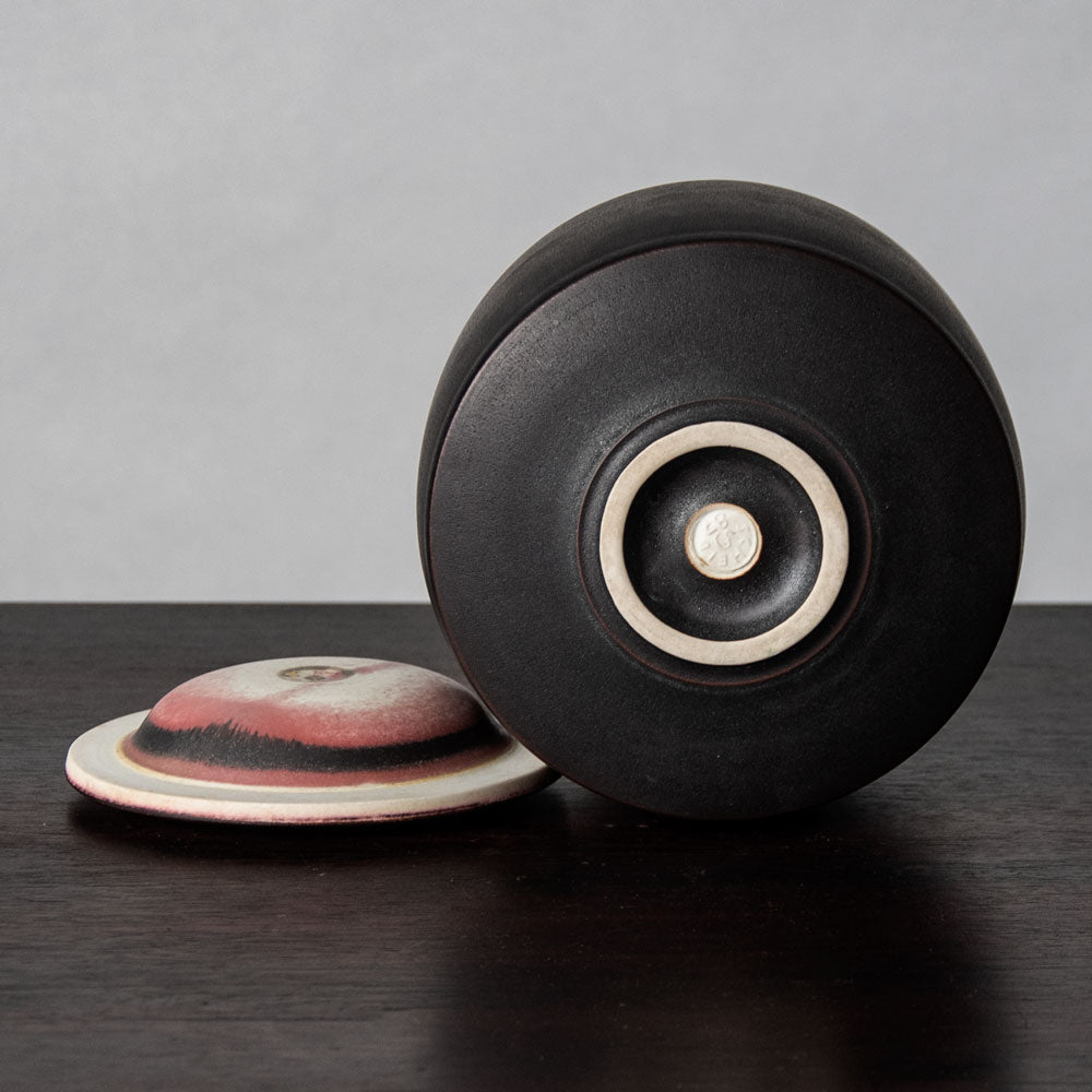 Ursula Scheid, Germany, unique lidded stoneware jar J1308