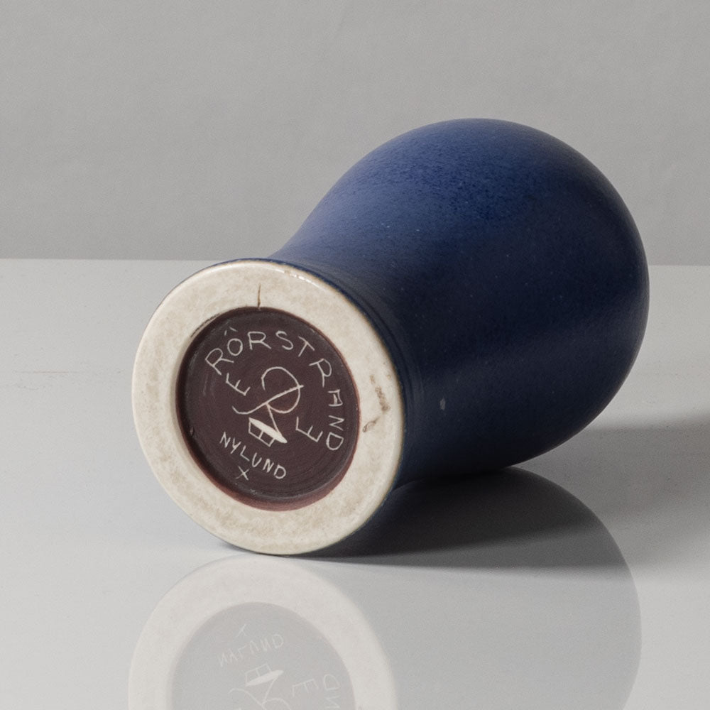 Gunnar Nylund for Rörstrand, Sweden, stoneware bulbous vase with blue glaze J1585