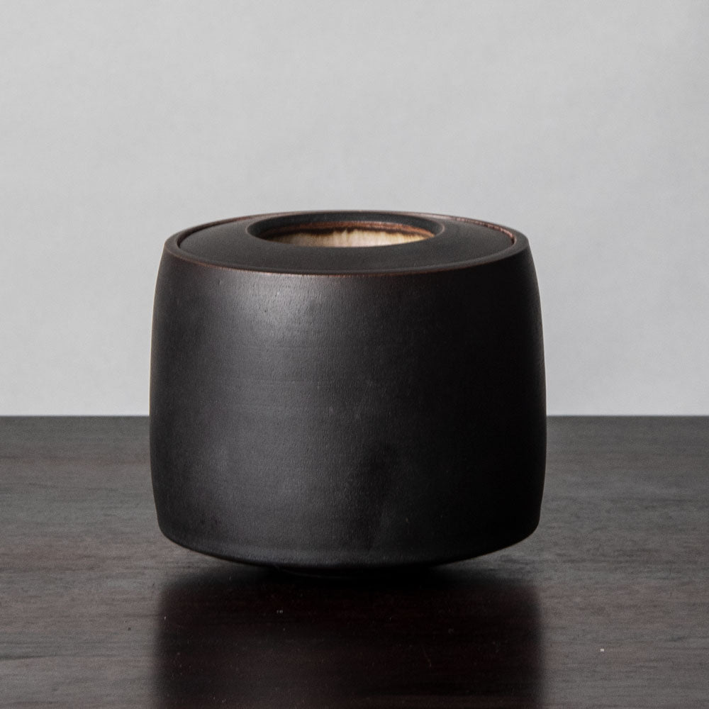 Ursula Scheid, Germany, unique lidded stoneware jar J1308