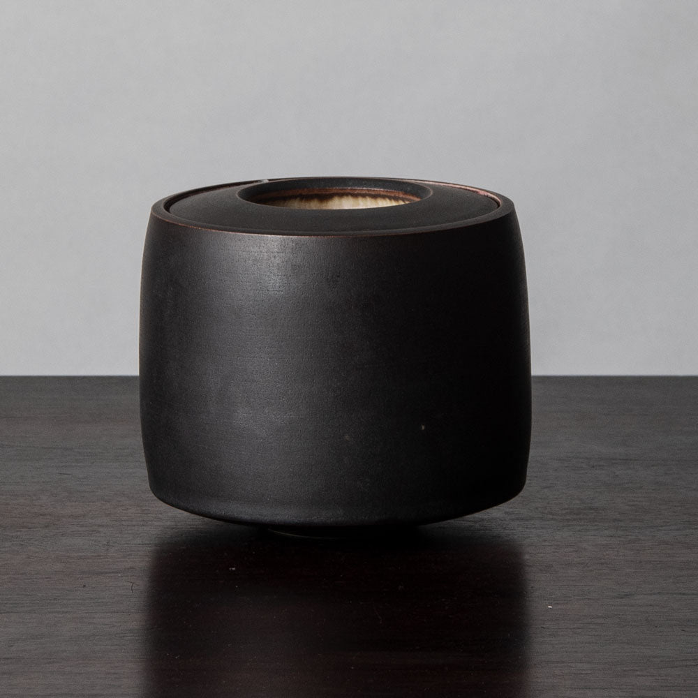 Ursula Scheid, Germany, unique lidded stoneware jar J1308