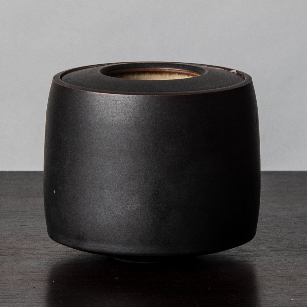 Ursula Scheid, Germany, unique lidded stoneware jar J1308