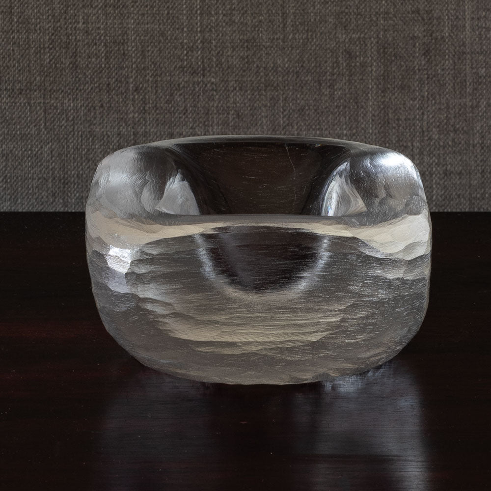 Vicke Lindstrand for Orrefors, Sweden, large rectangular frosted glass bowl M4220