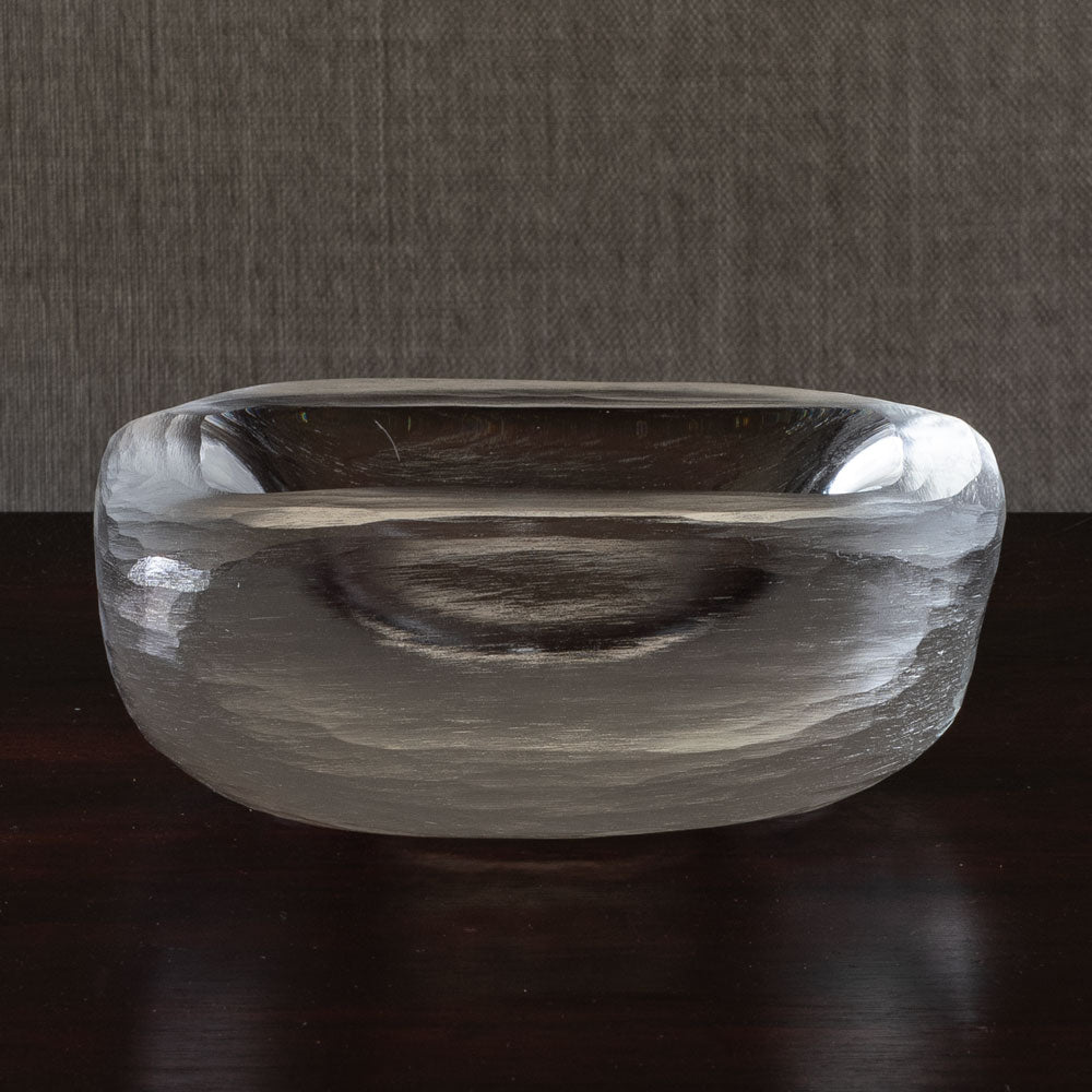 Vicke Lindstrand for Orrefors, Sweden, large rectangular frosted glass bowl M4220