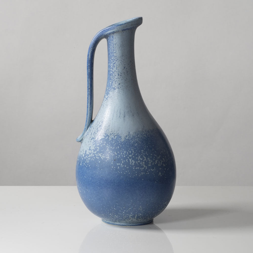 Gunnar Nylund for Rörstrand, stoneware pitcher with blue glaze L3226