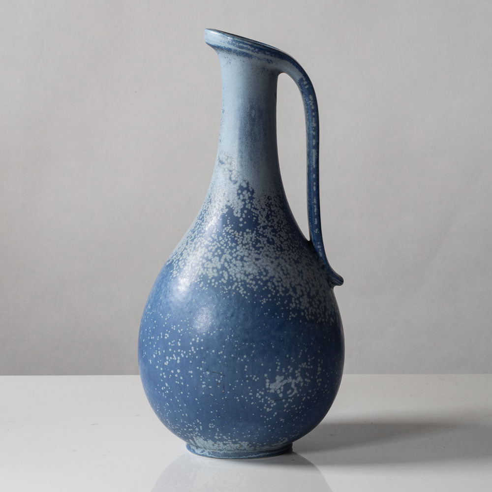 Gunnar Nylund for Rörstrand, stoneware pitcher with blue glaze L3226