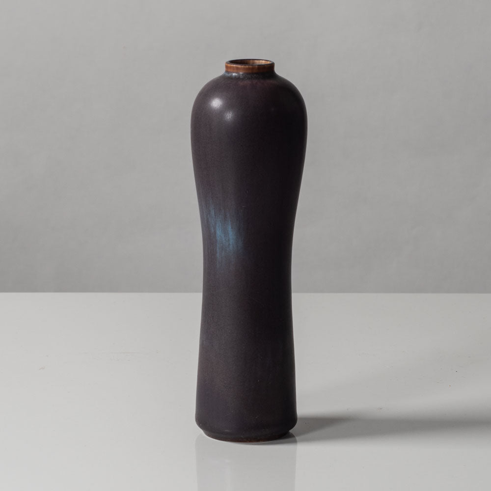 Gunnar Nylund for Rörstrand, Sweden,  stoneware bulbous vase with blue and purple glaze K2336