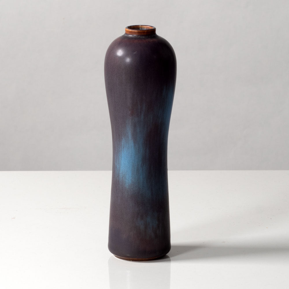 Gunnar Nylund for Rörstrand, Sweden,  stoneware bulbous vase with blue and purple glaze K2336