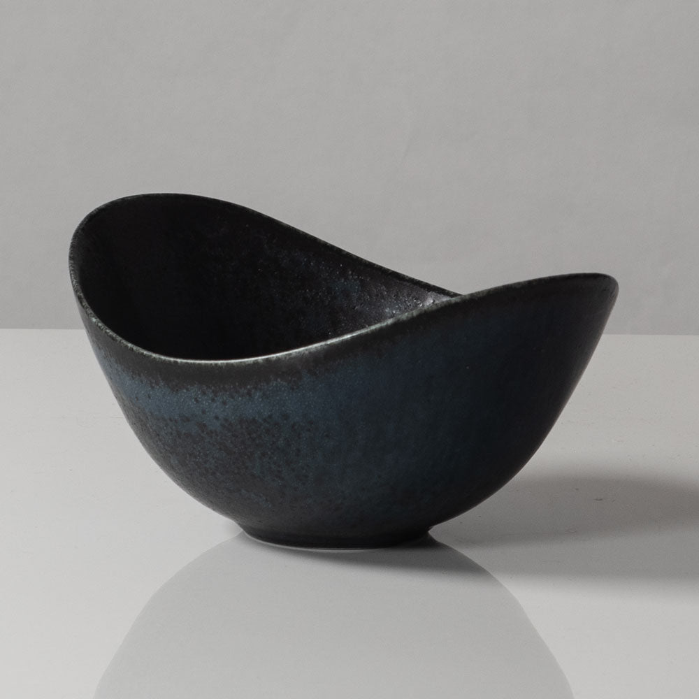 Group of ovoid bowls with black glaze by Gunnar Nylund for Rörstrand, Sweden