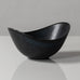 Gunnar Nylund for Rörstrand, Sweden, small ovoid bowl with black and blue matte glaze J1652