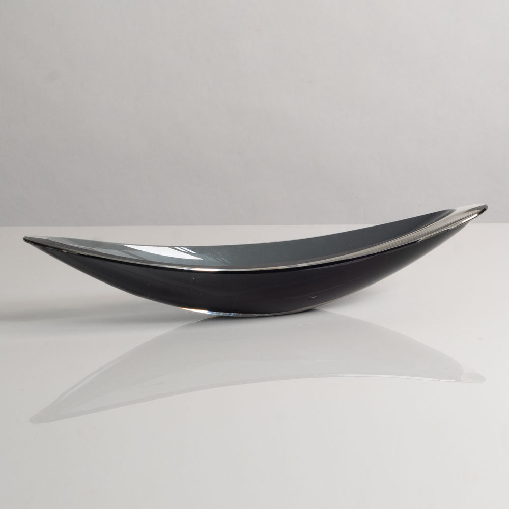 Kaj Franck for Nuutäjarvi-Nottsjö, Finland, "Kayak" bowl in blue-gray and clear glass M5396