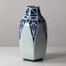 Rörstrand, Sweden, unique stoneware vase with art nouveau pattern in blue and white L3067