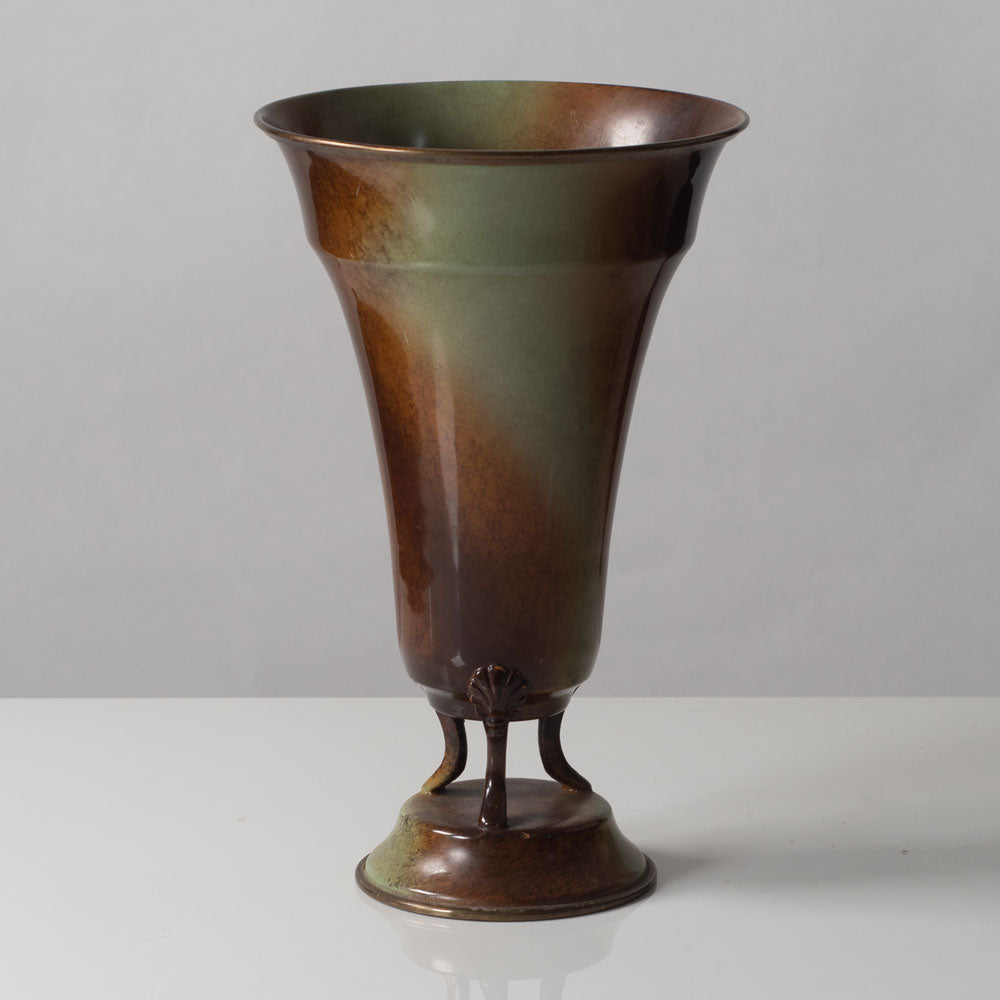 Three Scandinavian art nouveau light bronze vessels