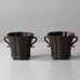 Just Andersen, Denmark, Pair of handled scalloped vessels in disko metal K2378 and L3217