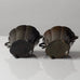 Just Andersen, Denmark, Pair of handled scalloped vessels in disko metal K2378 and L3217