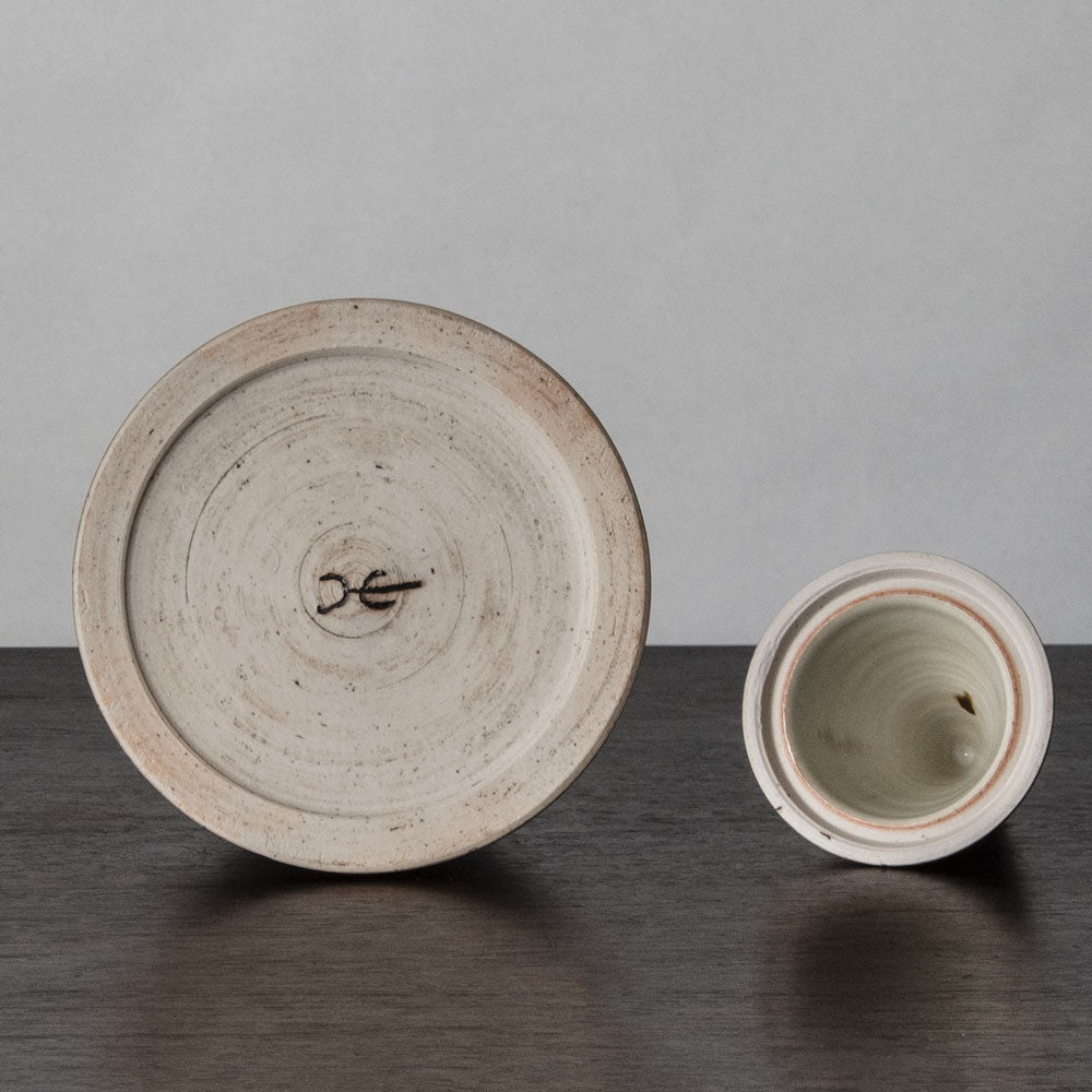 Hildegard Eggemann, Germany, unique stoneware triangular lidded jar J1313