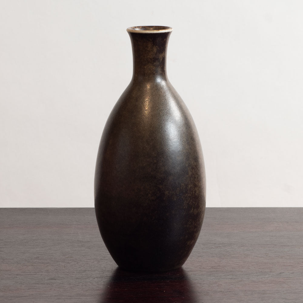 Three vases with brown glaze by Erich and Ingrid Triller for Tobo, Sweden