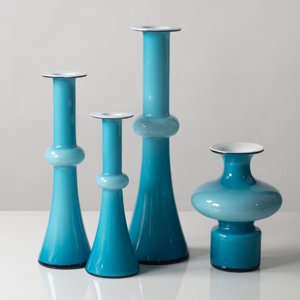 Group of blue Carnaby vases by Per Lutken for Holmegaard