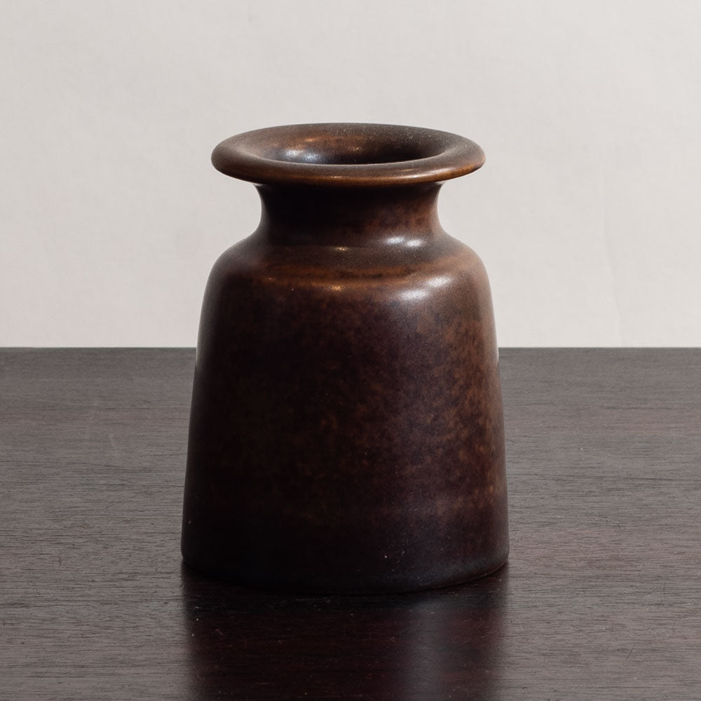 Three vases with brown glaze by Erich and Ingrid Triller for Tobo, Sweden