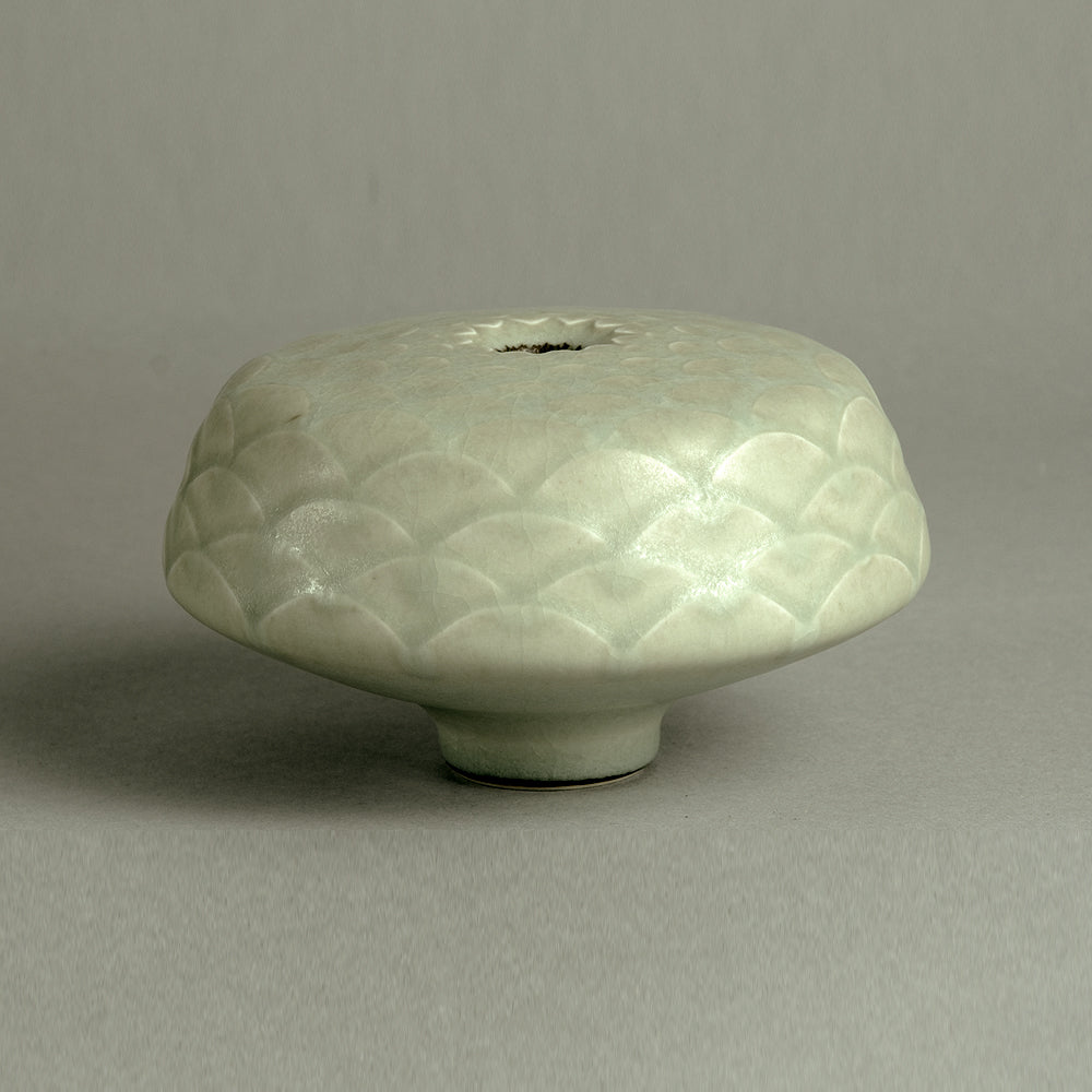 Unique stoneware sculptural vessel by Karl Scheid N9383