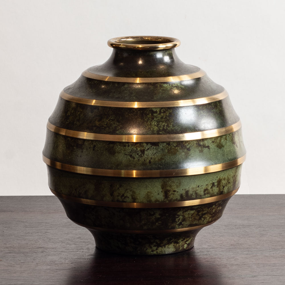 SVM, Sweden, ribbed vase in light bronze M4511