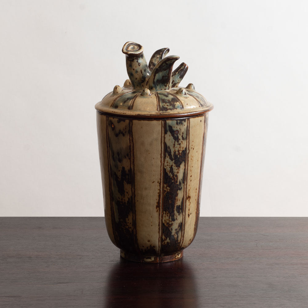 Thorkild Olsen for Royal Copenhagen, Denmark, unique lidded jar with Sung glaze M4267