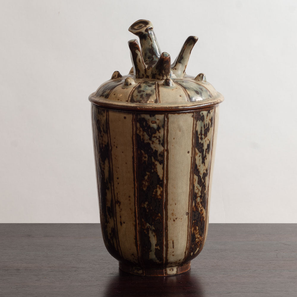 Thorkild Olsen for Royal Copenhagen, Denmark, unique lidded jar with Sung glaze M4267