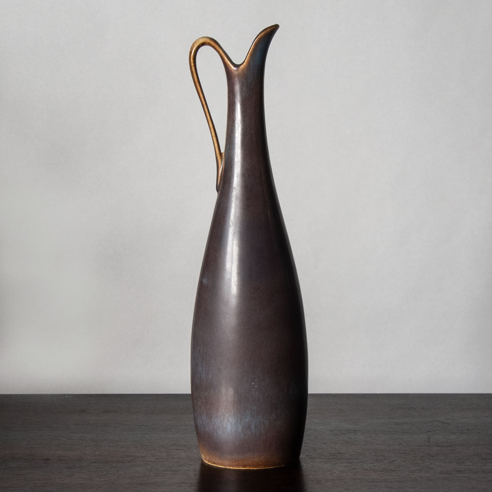 Gunnar Nylund for Rorstrand, stoneware pitcher with blue and brown glaze J1201
