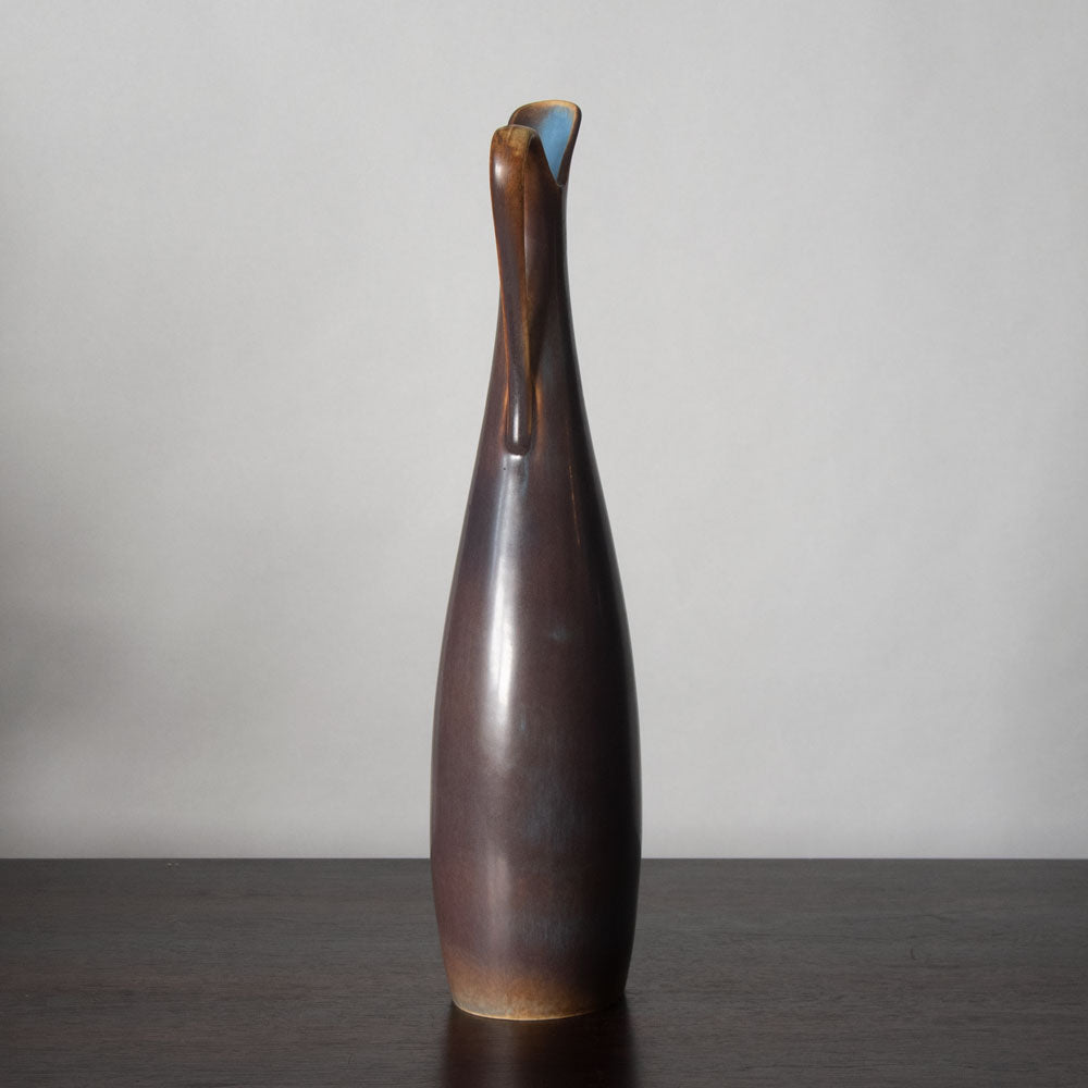 Gunnar Nylund for Rorstrand, stoneware pitcher with blue and brown glaze J1201