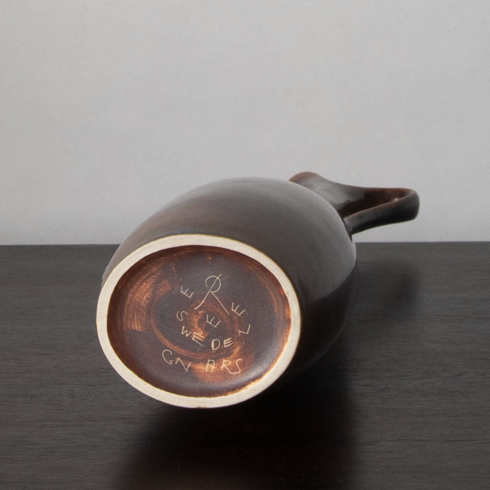 Gunnar Nylund for Rorstrand, stoneware pitcher with blue and brown glaze J1201