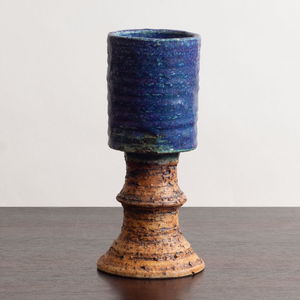 Annikki Hovisaari for Arabia, Finland, unique stoneware vase with blue glaze M5406