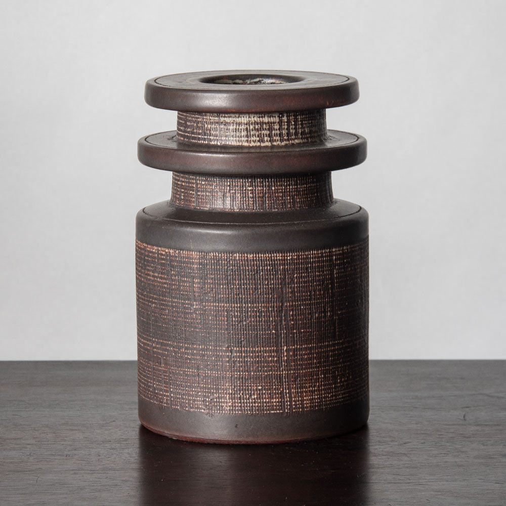 Wilhelm Kåge for Gustavsberg "Farsta" vase with incised  pattern to body H1320