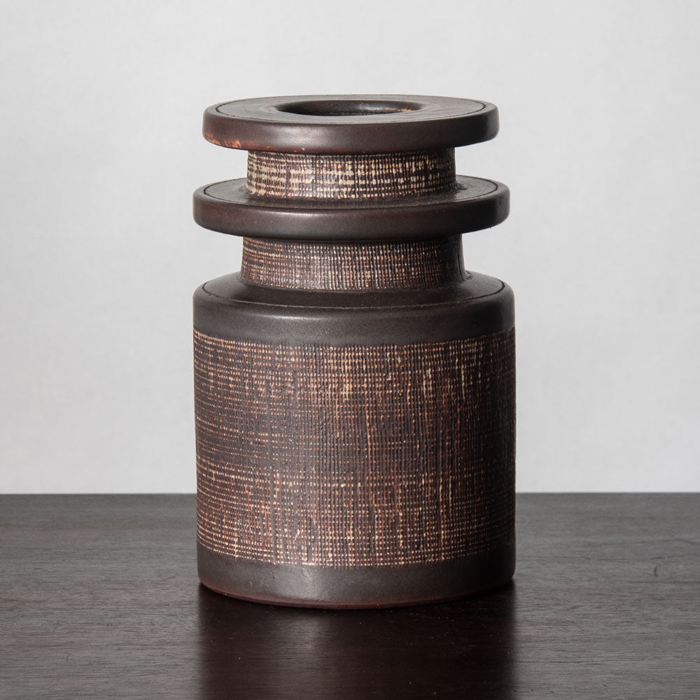 Wilhelm Kåge for Gustavsberg "Farsta" vase with incised  pattern to body H1320