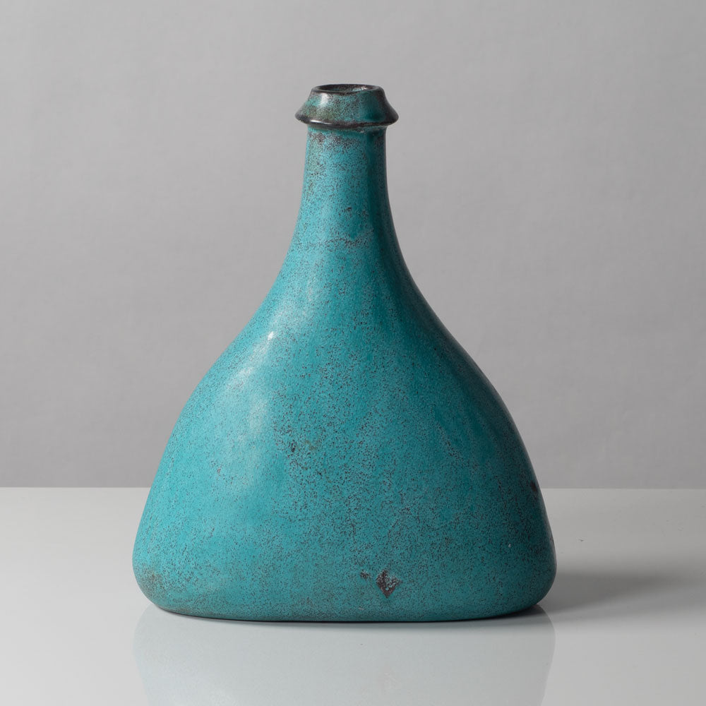 Nils Kähler for Kähler Keramik, Denmark, bottle vase with blue-green glaze L3282