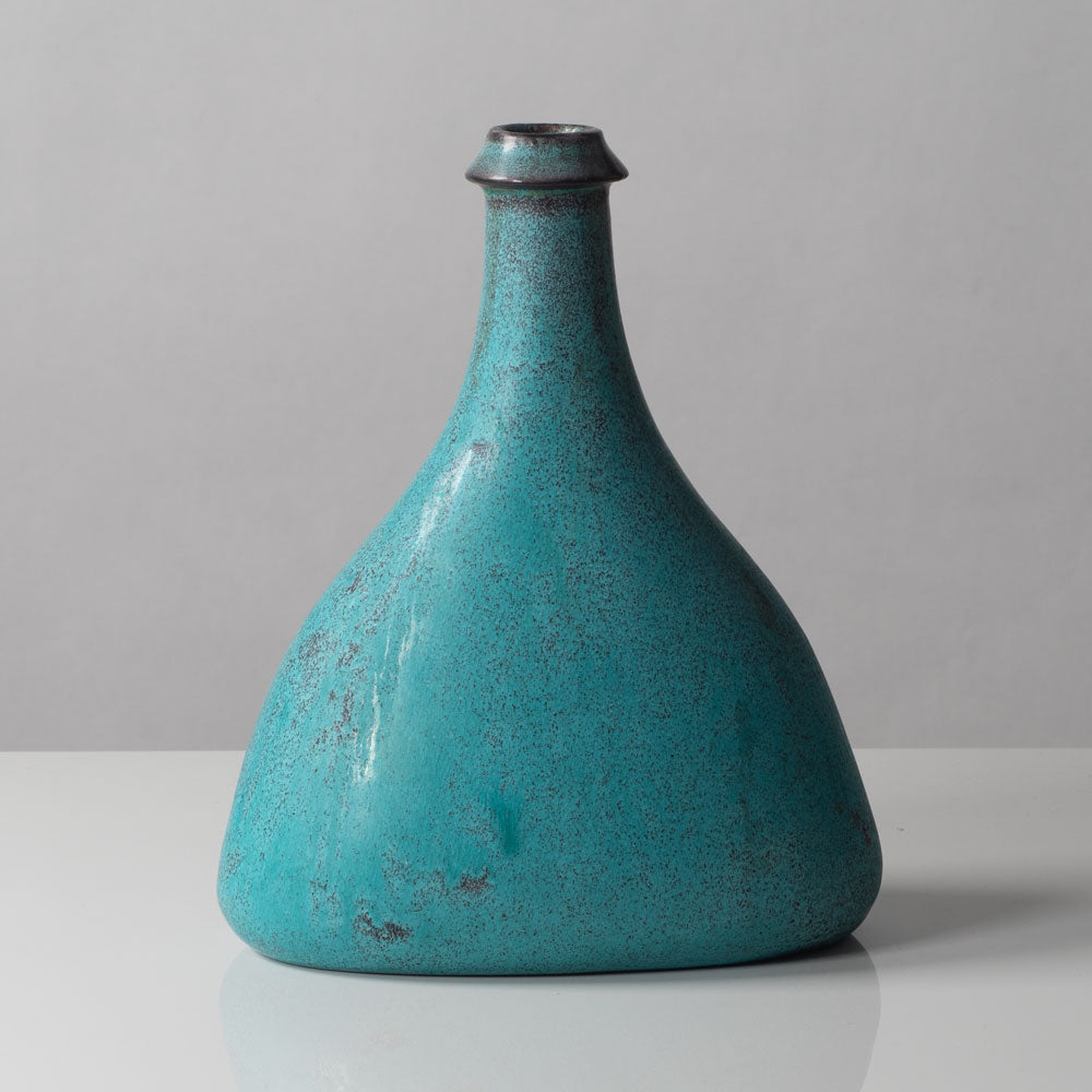 Nils Kähler for Kähler Keramik, Denmark, bottle vase with blue-green glaze L3282