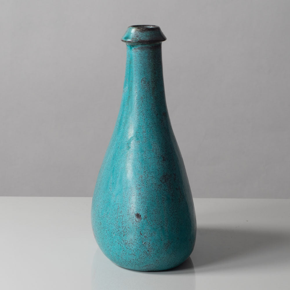 Nils Kähler for Kähler Keramik, Denmark, bottle vase with blue-green glaze L3282