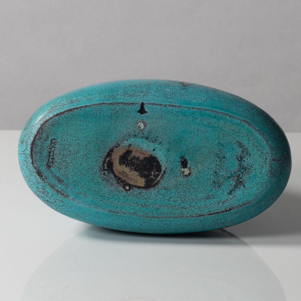 Nils Kähler for Kähler Keramik, Denmark, bottle vase with blue-green glaze L3282