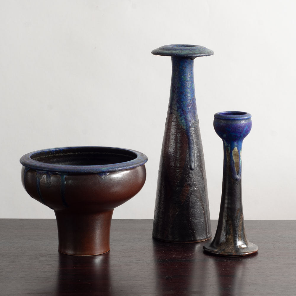 Three stoneware vessels by Liisa Hallamaa for Arabia, Finland
