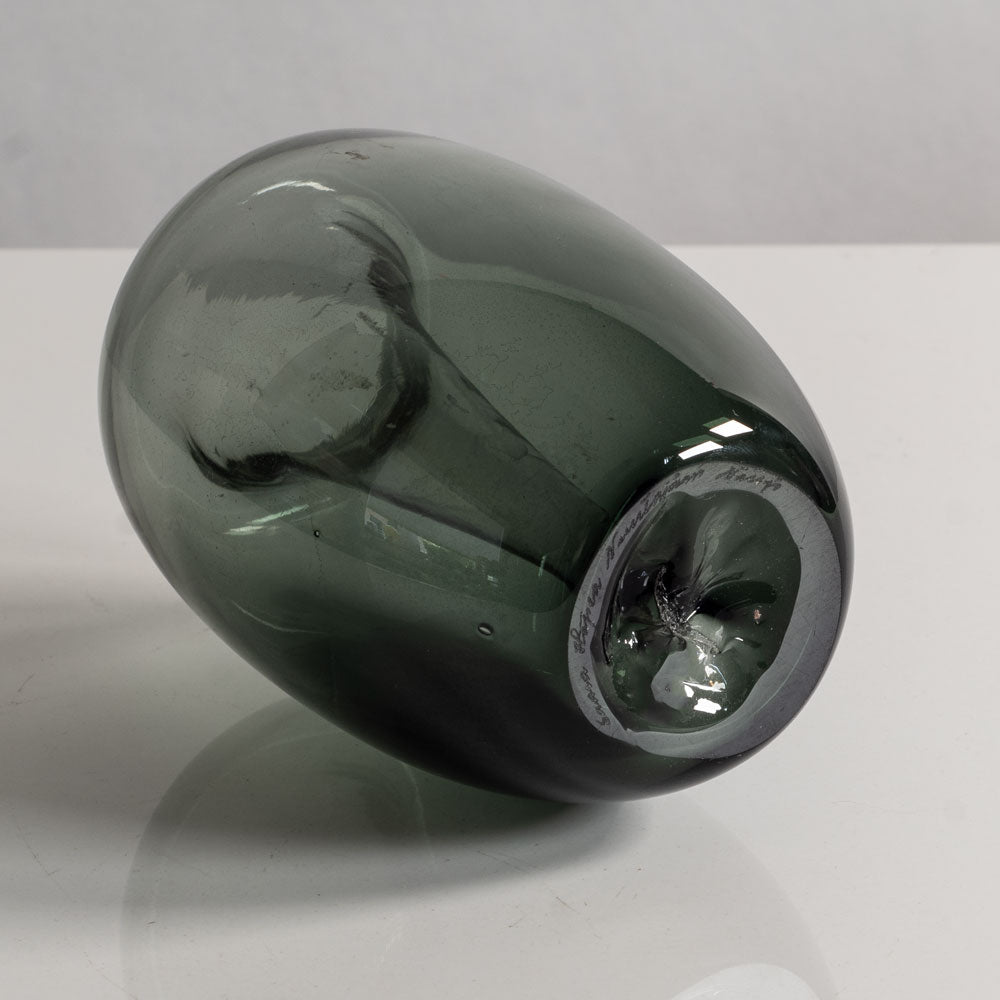 Saara Hopea for Nuutajarvi Nottsjo, Finland, "Taifuuni"vase in gray glass H1456
