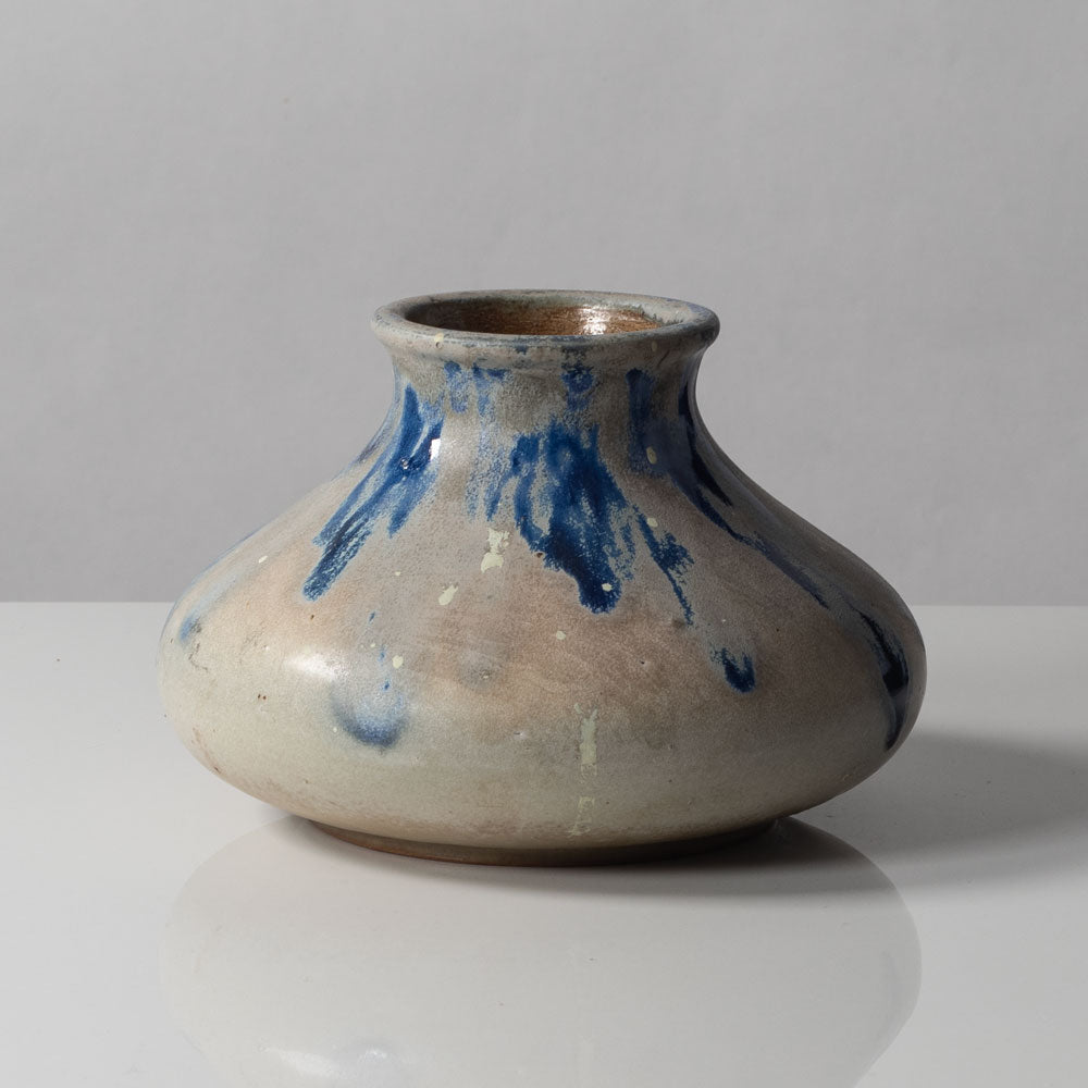 Charles Greber, France, unique stoneware vase with pale gray and blue glaze L3281