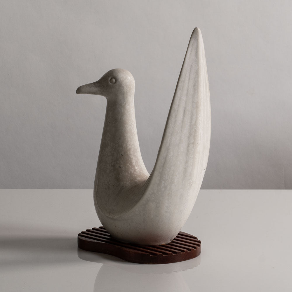 Gunnar Nylund for Rörstrand, Sweden, stoneware bird figure with white glaze L3860