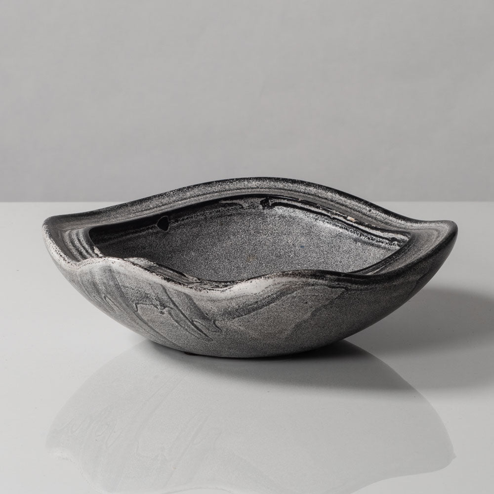 Nils Kähler for Herman A. Kähler Keramik, bowl with black and white glaze N9003