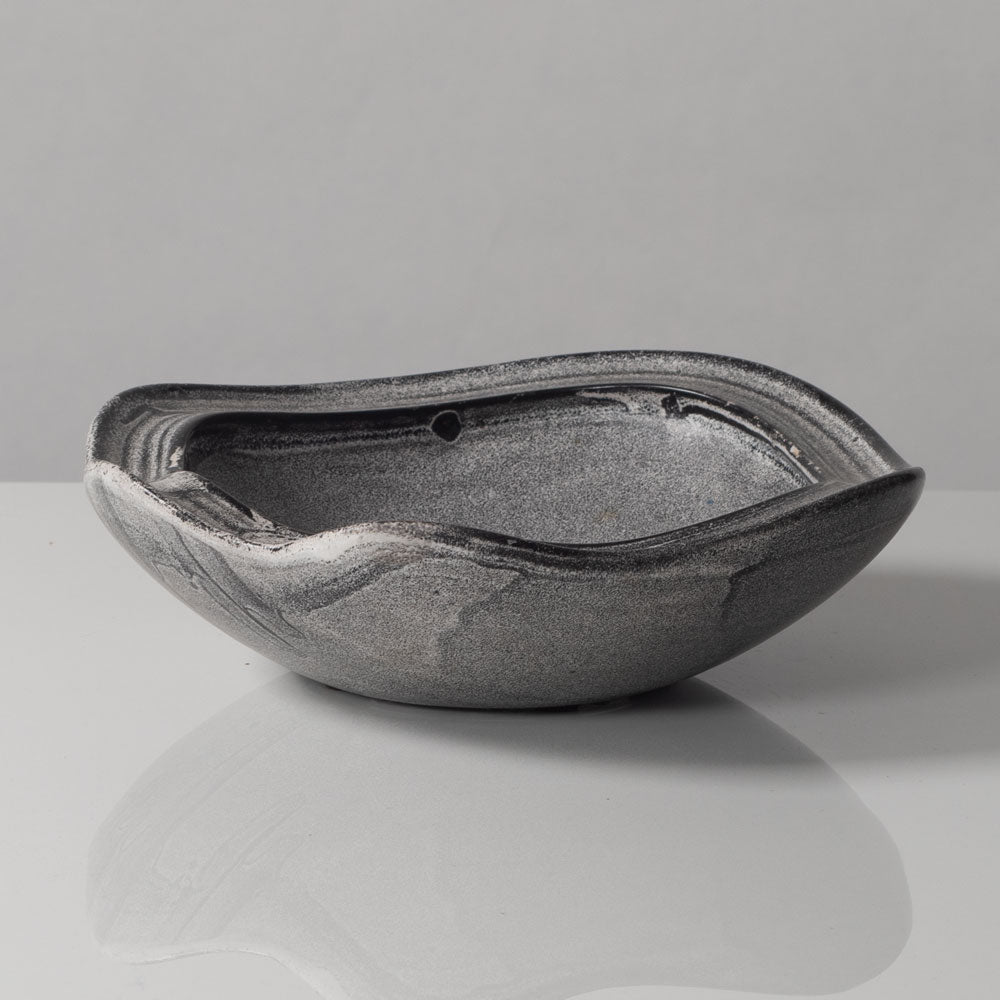 Nils Kähler for Herman A. Kähler Keramik, bowl with black and white glaze N9003